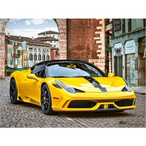 Full Square & circle Diamond Embroidery Car Handmade Painting diamond Mosaic Landscape SuperCar Needlework Home Decoration