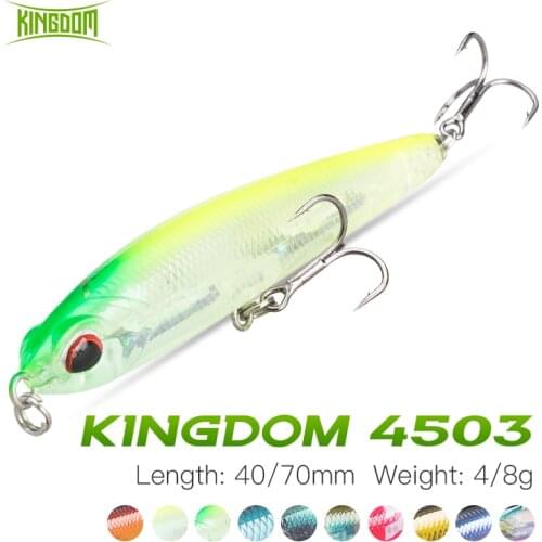 Kingdom Pencil Fishing Lure 40mm/4g 70mm/8g Lead Inside Vibrate Sinking Hard Swimbait For Bass Perch Trout Pike Jerkbait Fishing