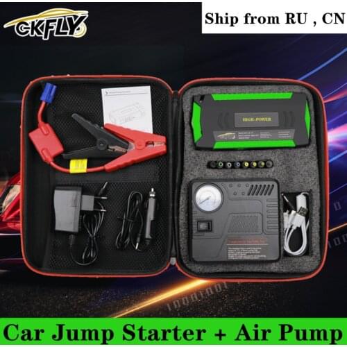 GKFLY Car Jump Starter Air Pump Super Power Starting Device 12V 600A Compressor For Petrol Diesel Car Battery Charger Booster