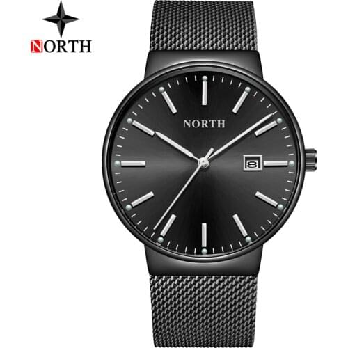 Luxury Brand Men New Watch NORTH Fashion Sport Stainless steel Quartz Watch Men Waterproof Watches Clock Men Relogio Masculino