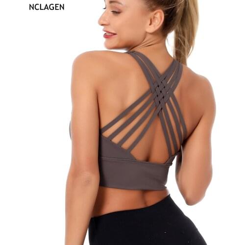 Sports bra padded high support impact push up crop top women fitness sport underwear Workout vest Running Sexy yoga bra NCLAGEN