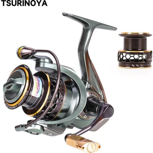 TSURINOYA JAGUAR 1000 2000 3000 Spinning Reel 2 Spool 5.2:1 9+1BB Carp Saltwater Fishing Reel Spinning Coil Carretes De Pesca