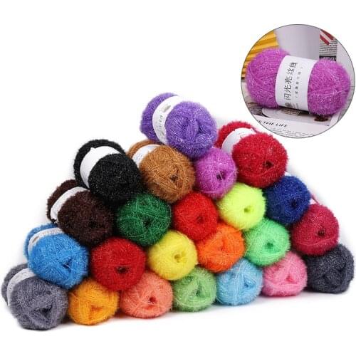 100g/ball Shining Cotton Blend Glass Wool Yarn Hand Crochet Bag DIY Gold Lines Handmade Woven Wool Hat Doll Material Accessoris