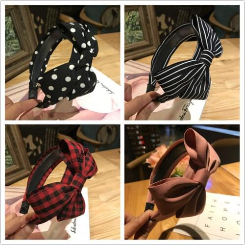 Bowknot Headband Wild Wide-brimmed Fabric Headband Hair Hole Playful and Lively Sweet Face Wash Headdress Women