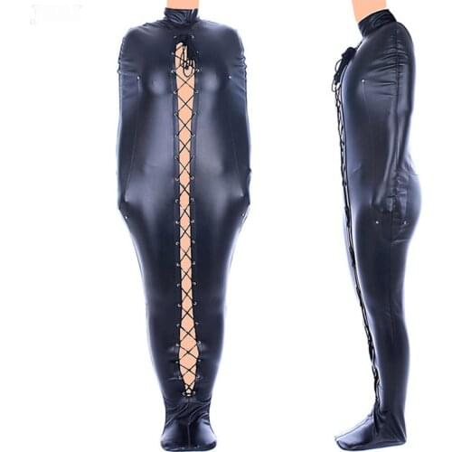 PU Leather BDSM Body Bondage Bag With Open Head, Concealed Arm Restraint,Sex Mermaid Mummy Sleeping Sack BDSM Fetish Sex Toys