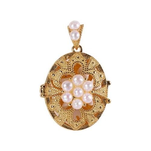 S925 sterling silver gold plated natural personality pattern hollow Pearl womens plum blossom pendant