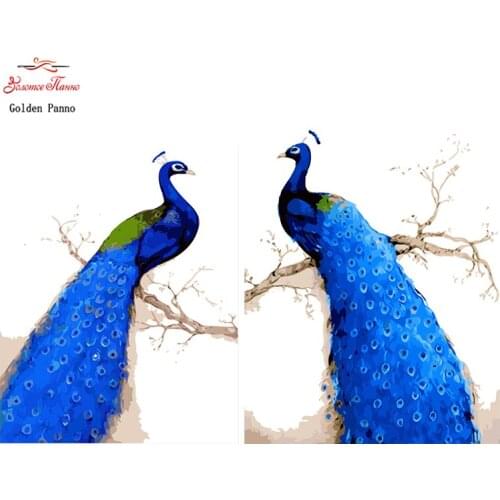 Golden panno,5D,diy diamond embroidery,Full,square,Diamond Painting,Cross Stitch,3D,diamond,Mosaic,Christmas,blue peacock 1010