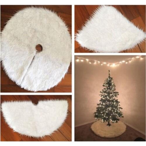 1pc Christmas Tree Skirt White Carpet Christmas Tree Skirt Base Floor Mat Cover For Christmas Tree Decoration New Year Home