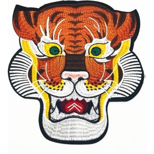 10piece Lion Tiger Head Embroidery Sew on Applique Repair Fabric Patches Clothes Decorated Sewing Accessories TH798