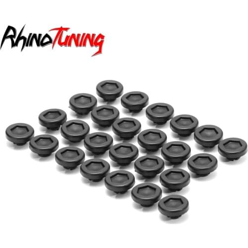 100pcs Matte Black Wheel Rivets Nuts Rim Lip University For 370037-FB Decorative Nail Replacement Rivets Exterior Accessories