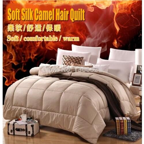 160*210cm Camel Hair Winter Comforter Thickening Blankets Winter Quilts edredon casal Soft Sanded Print edredom solteiro colcha