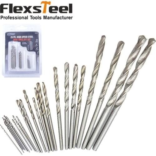 25 Pieces/Set HSS Mini Micro Manual Hand Twist Drill Bits Set 0.5MM-3MM Precision Carving Drill Tools for Wood, Resin, Jewelry