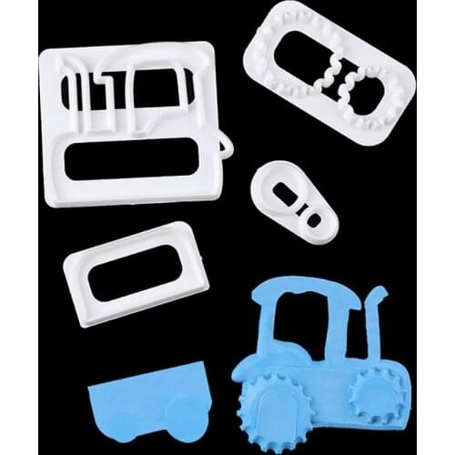 4Pcs/Set Cake Cookie Plunger Cutters Fondant Cake Molds Vehicles Theme Cake Decorating Baking Tools DropShipping