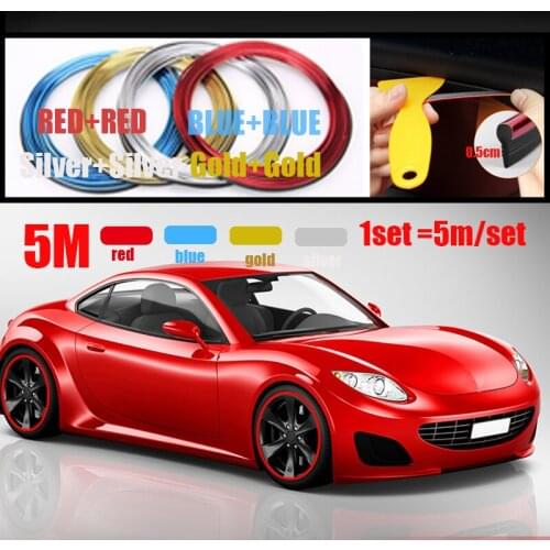5Meter 1Roll Car Flexible Interior Moulding Decorative Strip Trim Line Car Styling Sticker Accessories Door Edge Moulding Strip
