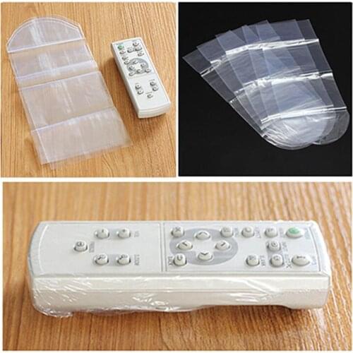5 Pcs Enduring Heat Shrink Film TV Video Remote Control Protector Cover Air Condition Control Cases Portable Dust Protect Cover