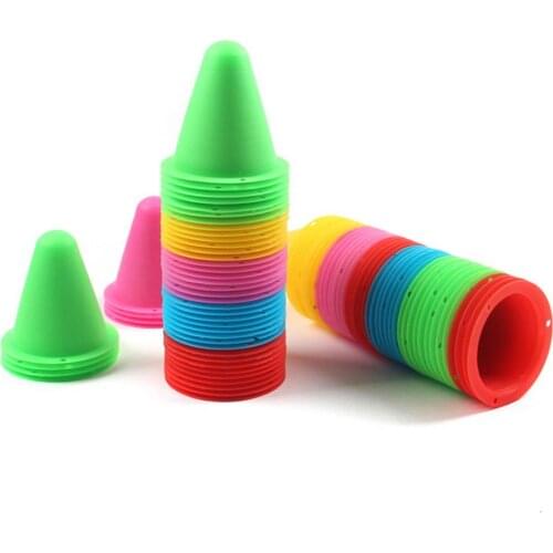 50PCS Roller Skating Obstacle PE Roller Skating Road Piles Skate Marker Training Road Cones Roller Soccer Rugby Training Tower