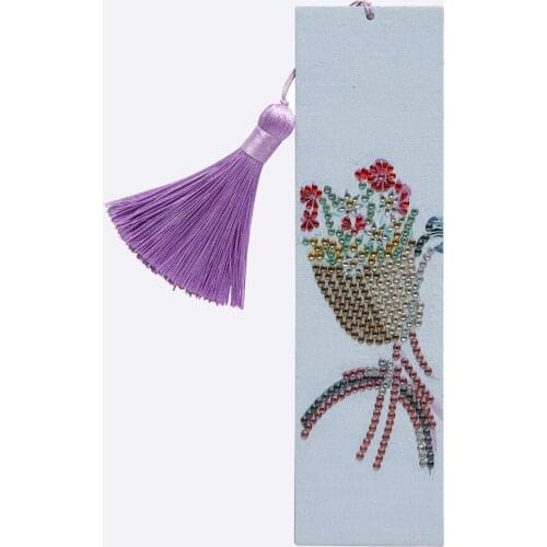5D Diamond Painting Beauty Bicycle Bookmark Diamond Embroidery Craft Tassel Book Marks for Books New Year Gifts