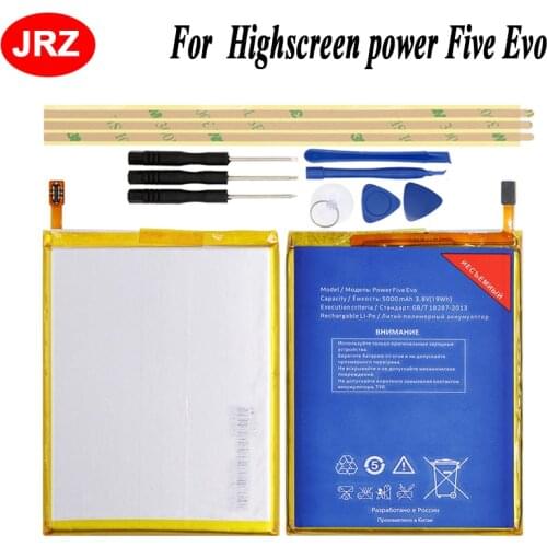 For Highscreen Power Five Evo Phone Battery 5000mAh Hight Capacity 3.8V Top Quality Replacement Batteries with tools