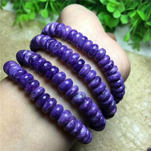 Genuine Natural Purple Charoite stone Beads Bracelet 8.7-8.5mm AAA