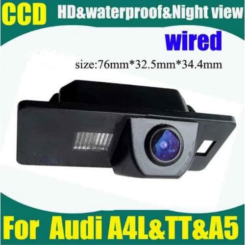 CCD HD wired car parking rear view camera for Audi A4L(2013-2014) TT(2013-2014) A5(2013) Car Reverse Camera 520TVL Waterproof
