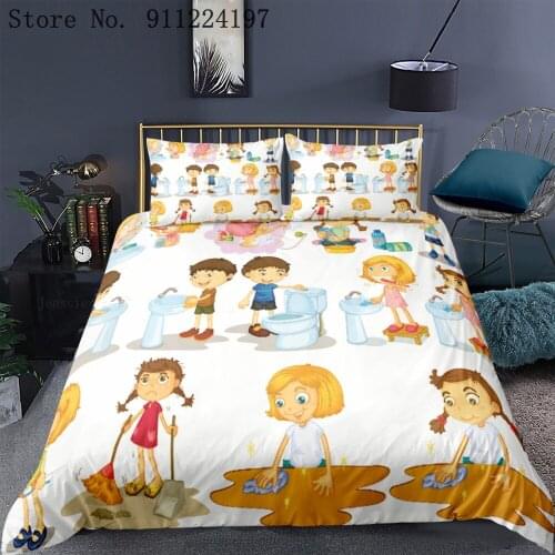 Cartoon Babies Duvet Cover Home Textile Warm Bedding Set Monkey Penguin Quilt Cover Single Double Queen King Size For Kids Child
