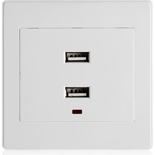 Dual USB Wall Socket Charger AC/DC Power Adapter Plug Outlet Plate Panel