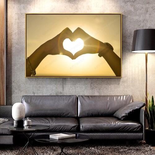 Forbeauty Oil Canvas Painting hands_heart_light_love For Home Decoration Wall Art