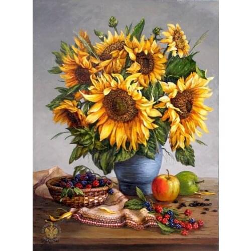 GATYZTORY Paint By Numbers For Adults Kids Sunflower DIY HandPainted Oil Painting Landscape Picture Gift Home Wall Decor