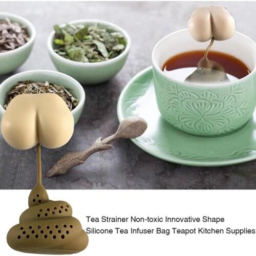Creative Poo Shape Silicone Tea Infuser Strainer Travel Simple Drinking Tool