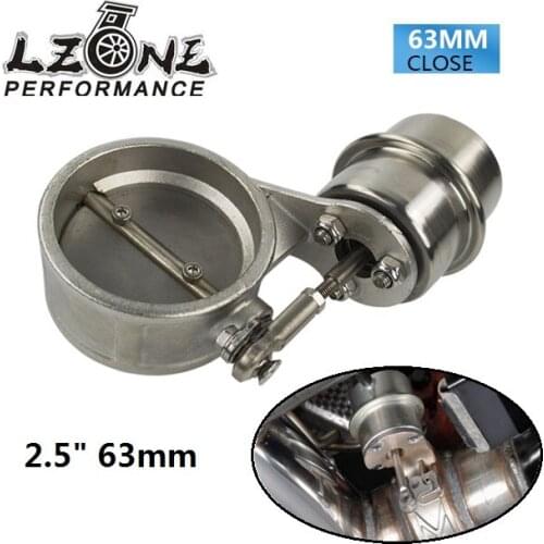 LZONE - Exhaust Control Valve With Vacuum Actuator Cutout 2.5" 63mm Pipe CLOSED with ROD JR-ECV03+ROD