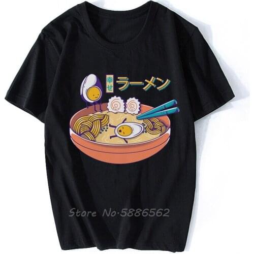 Cute Japan Style Lucky Ramen Funny Tshirt Men Summer New White Casual Short Sleeve T Shirt Unisex Harajuku Streetwear Tee