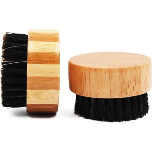 MenS Solid Wood Beard Brush Bristle Hair Brush Facial Cleanser Haircut Haircut Cleaning Brush Beard Salon Styling