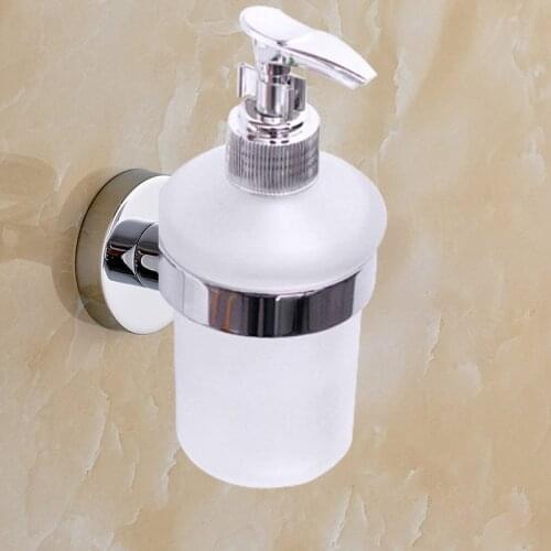 Free shipping Wall Mounted Liquid Soap Dispensers with Stainless Steel Holder Chrome Color Anit-Rust,Bathroom Products YT-10993