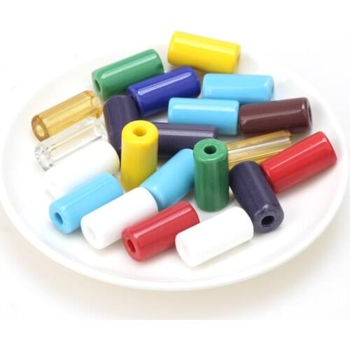 OlingArt 23*12MM Hole 4MM 6pcs porcelain color mixed glass seed beads spacer bead DIY Bracelet/necklace/earring jewelry making