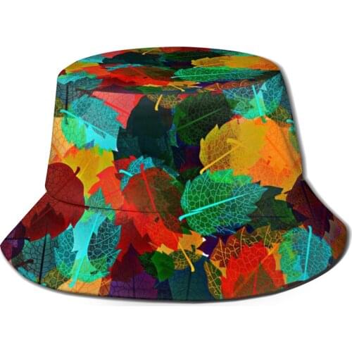 2021 New Summer Abstract Graphics Bucket Hat For Women Men Outdoor Foldable Bob Fisherman Hat adult Sun Hat