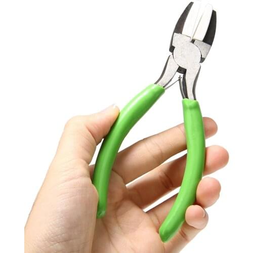 Flat Plastic Jaws Pliers 5.3Inch Carbon Steel Plastic Jaw Flat Nose Pliers For Jewelry Making Eyeglass Bead Wire Work Repairing