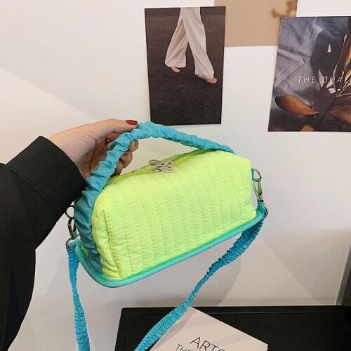 Retro Sole Womens Fanny Pack Pleated Shoulder Oxford Crossbody Bags Embroidery Thread Small Square Bag For Women Chest Pack