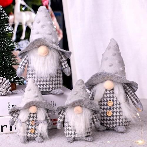 Christmas Gnome Santa Doll Plaid Xmas Ornament Party Home Holiday Decoration Christmas Pendant Christmas doll ornaments Xmas