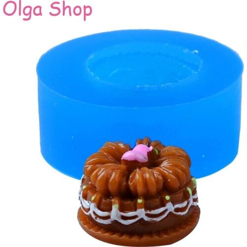 GYL103 17.5mm Chocolate Cake Silicone Mold - Charm Resin Jewelry Pendant Sugarcraft Miniaturesweet Candy Chocolate