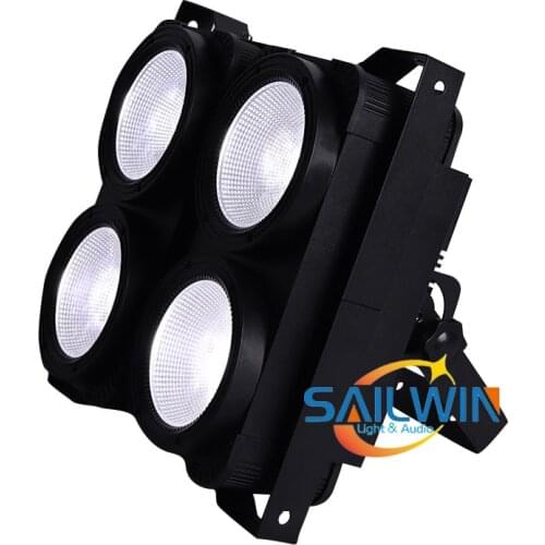 STOCK 2X LOT 4*100W COB 2IN1 WW/CW LED Blinder Light Audience Light For Theater Cinema Fresnel Light Studio DJ Lighting