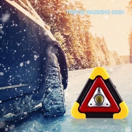 Triangle Warning Sign Triangle Car LED Work Light Road Safety Emergency Breakdown Alarm Lamp Portable Flashing Light On Hand New