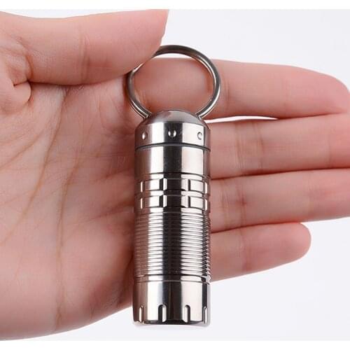 Vintage Lightweight Portable Titanium Alloy Seal Bottle Waterproof Canister Medicine Bottles Outdoor EDC Survival Tool