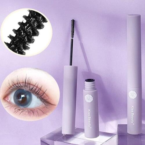 Waterproof Mascara Natural Lengthening Thick Curly Small Brush Fine Head Mascara Quick Dry No Caking No Smudging Cosmetics