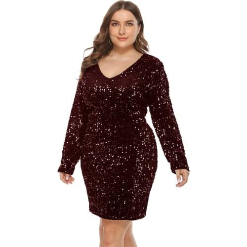 Sequin Dress Women Glitter Dress Oversized Sukienki Cekiny Sukienka Plus Size 4xl 5xl vestido lentejuelas Fiesta robe paillette