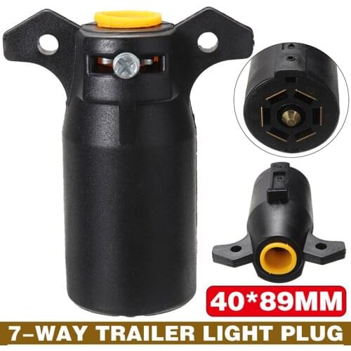 1pc 12V 7 Pin Plug Round Male Metal Car Caravan Trailer Truck Towing Electric Plug Connector Lighting Board Plug Accessories