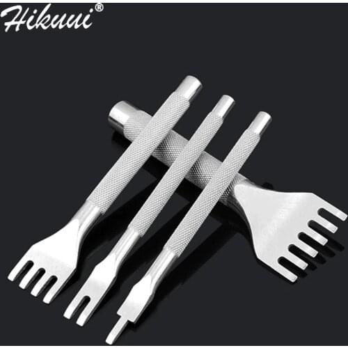 1 Pc 3mm Spacing Leather Flat Hole Punch Tool Leather Lacing Stitching Sewing DIY Leather Craft Tools 1/2/4/6 Prong