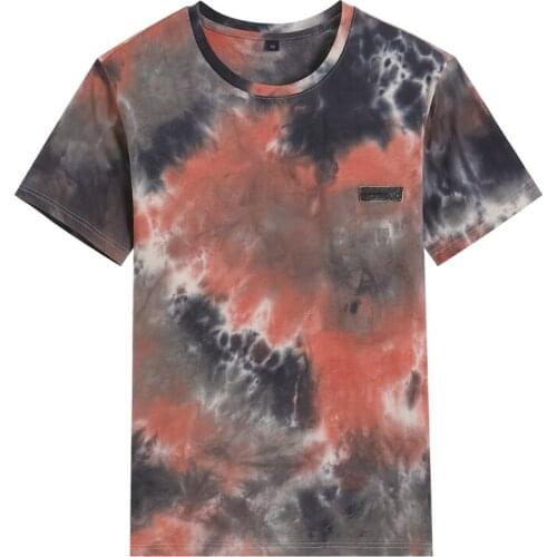 100% Cotton Fashion Tie Dye Bandhnu Quality O-Neck Round Neck Casual Hip Hop Summer Man Short Sleeve T-shirt Tee Men T Shirt