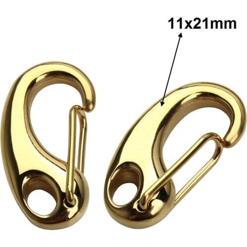 2Pcs/lot Gold Stainless Steel Keychain Spring Clasps For Climbing Backpack Lobster Claps For DIY Jewelry Making Findings