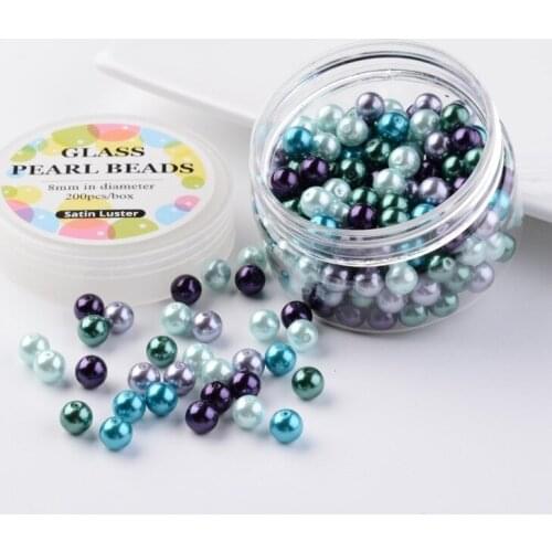 4mm Mixed Color Round Dyed Glass Pearl Bead Sets for Jewelry Making DIY Necklace Bracelet Accessories
