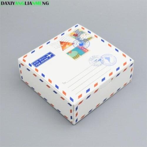 40pcs/pack: 14x14x5cm Envelope type white paperboard Pastry Gift cookies dim sum box Egg tart case DIY Baking packaging boxes